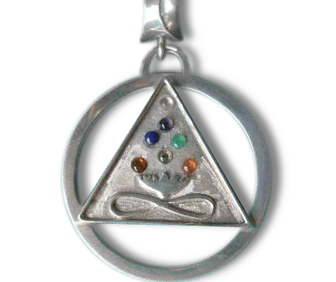 Large Cosmic Trinity Medallion with Chakra Stones