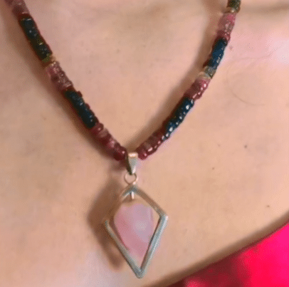 Rainbow Tourmaline & Rose Quartz Pendulum